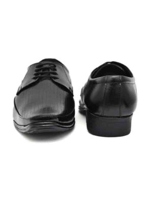 Men Black Solid Formal Derby's For Synthetic Leather