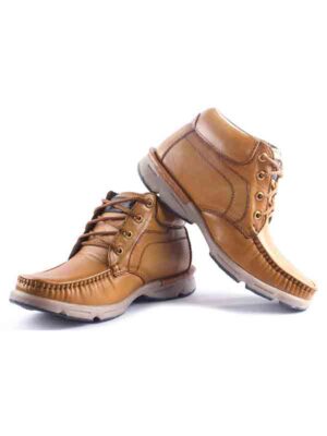 High Tops For Leather Men's Boots  (Tan)