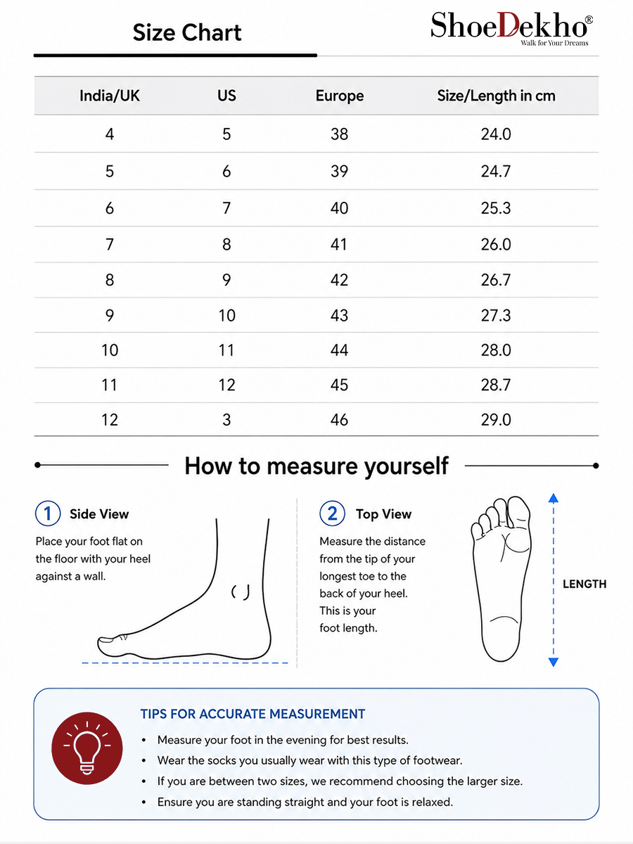 Women Sandal Size Chart