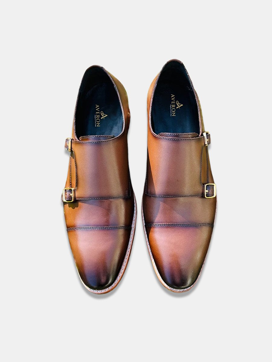 Black Double Monk Strap Shoes