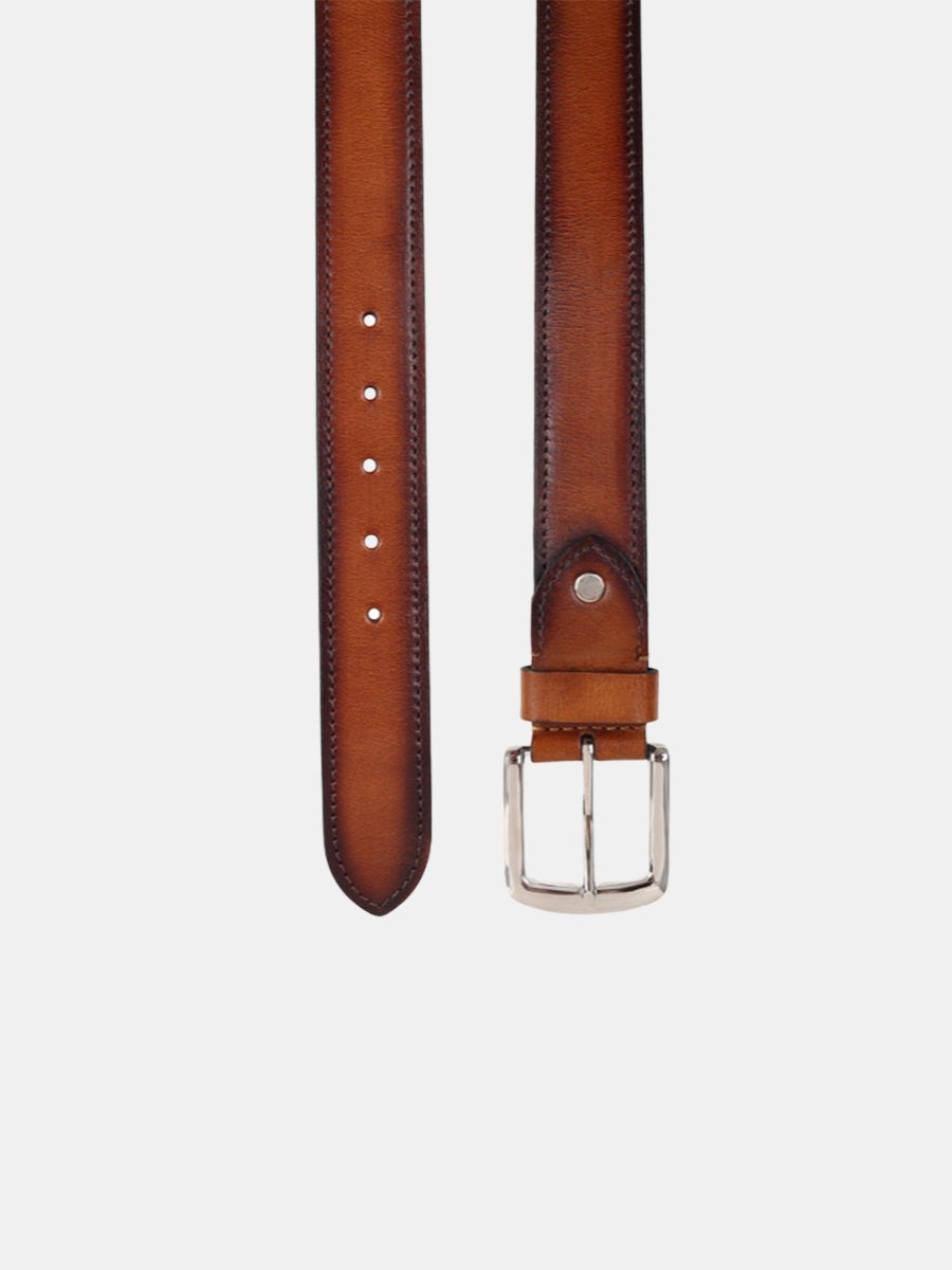 Tan Handpainted Patina Leather Belt - Image 6