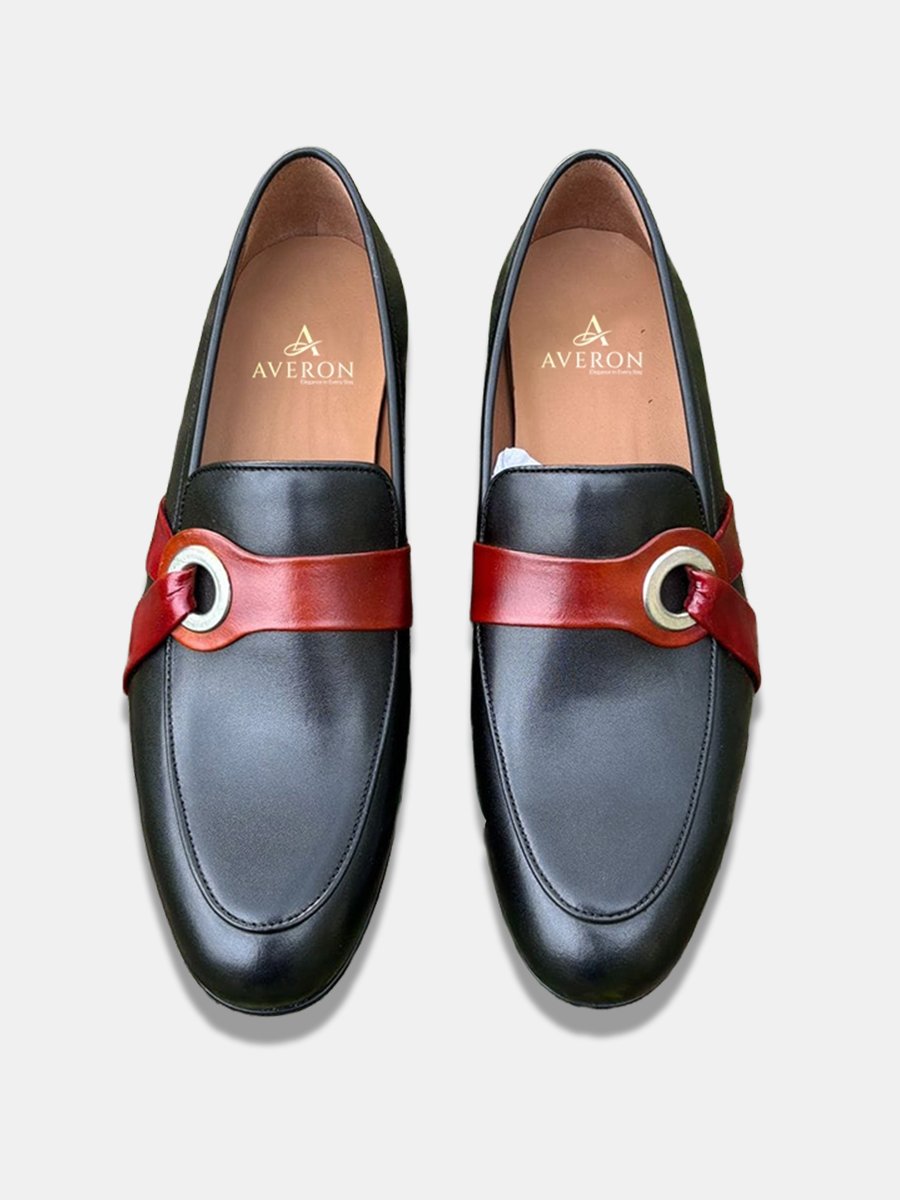 Black Leather Horsebit Loafers Shoes