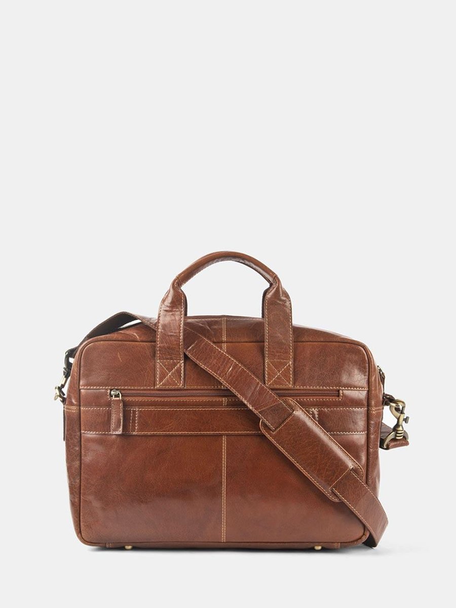 Brown Classic Leather Portfolio Bag - Image 4
