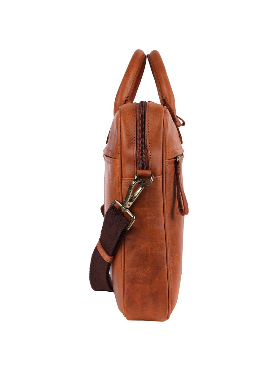 Laptop Messenger Bag (14 inch size) – Tan - Image 7