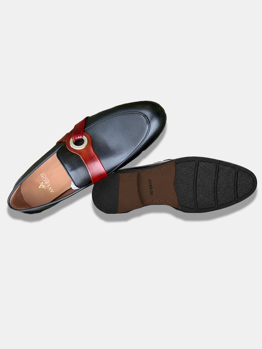 Black Leather Horsebit Loafers Shoes - Image 2