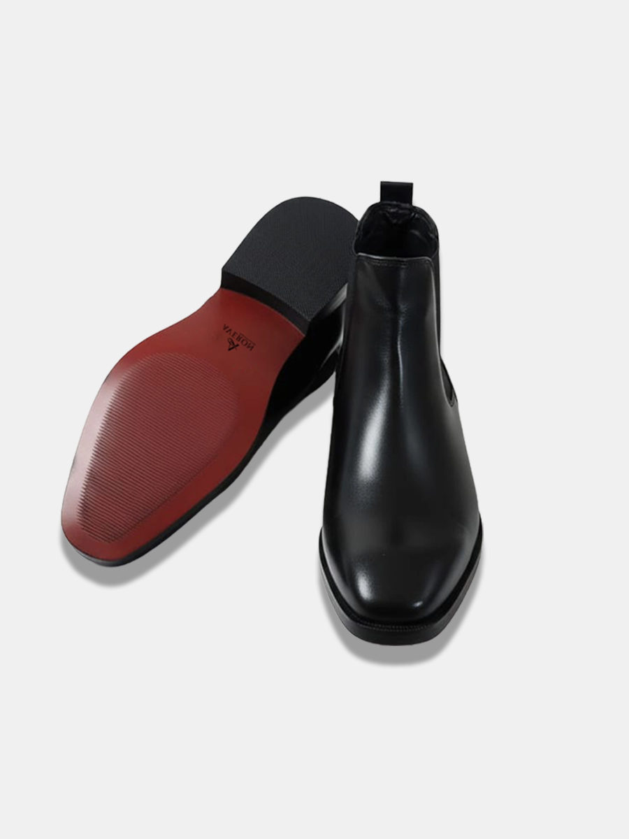 Men's Classic Black Chelsea Boots, Synthetic Leather Upper with TPR Sole, Stylish Ankle Boots for Office & Casual Wear - Image 3