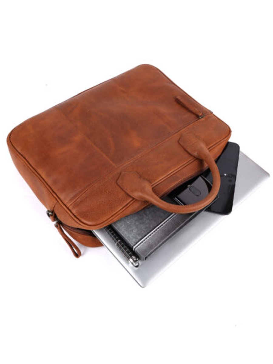 Laptop Messenger Bag (14 inch size) – Tan - Image 5