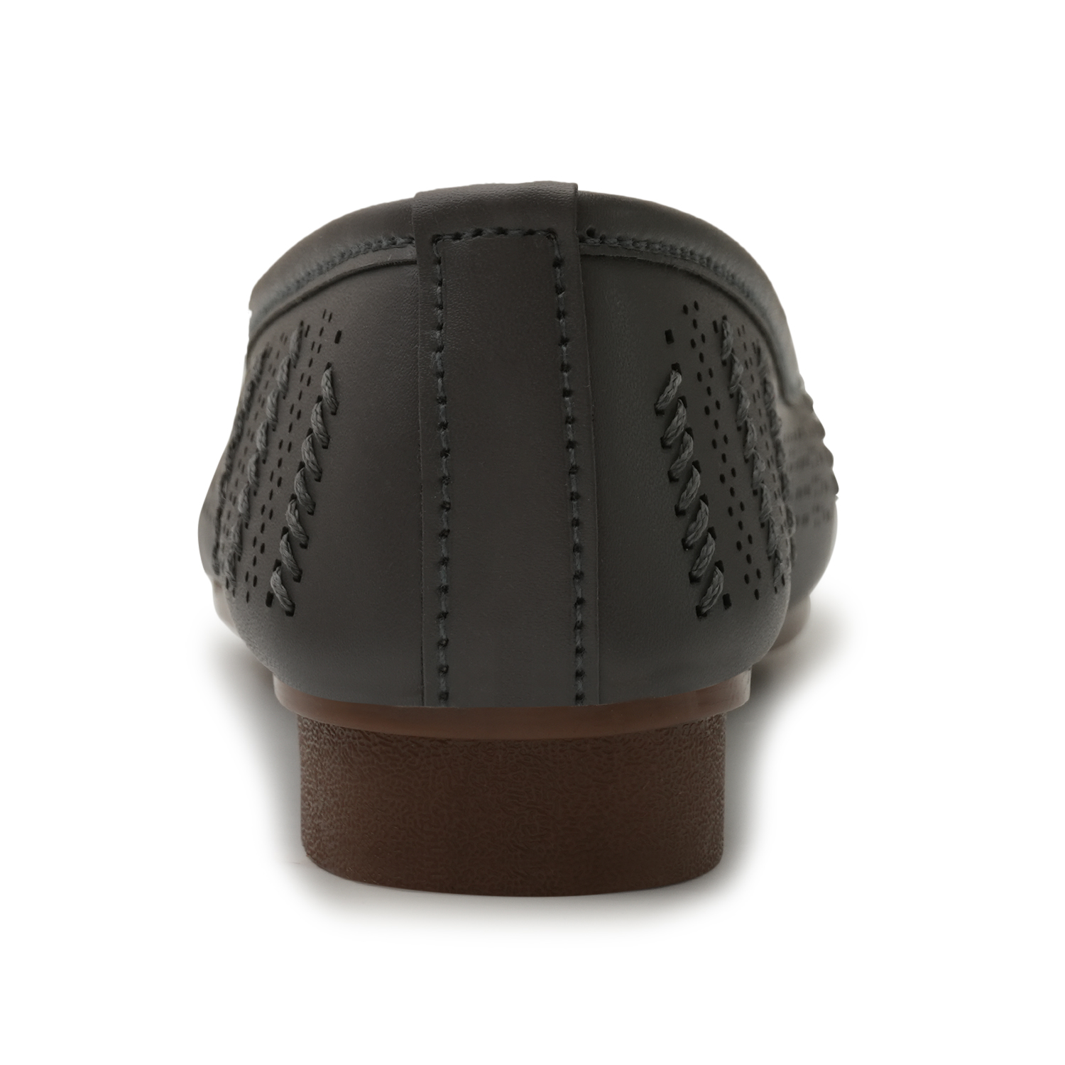 Women Black Self-Design Ballerinas with Cut-Out Detail - Image 4