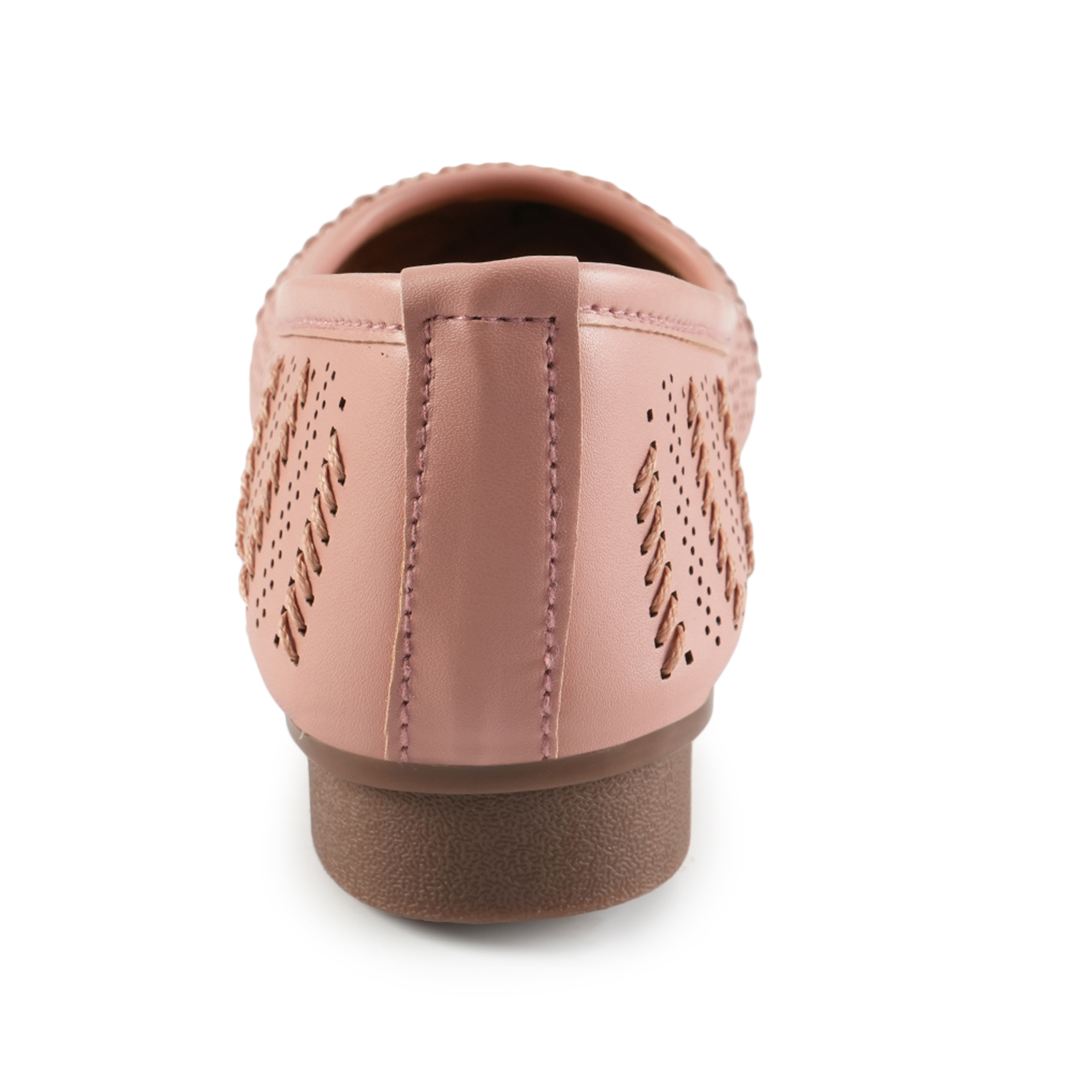 Women Peach Self-Design Ballerinas with Cut-Out Detail - Image 4