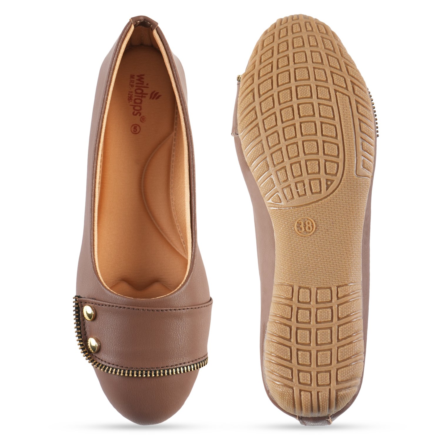 Women's Brown Ballet Flats | Comfortable Slip-On Casual Office Shoes - Image 4