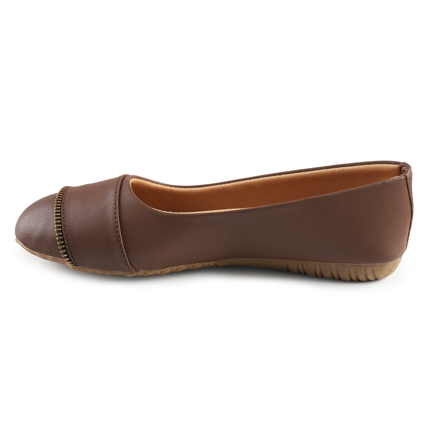 Women's Brown Ballet Flats | Comfortable Slip-On Casual Office Shoes - Image 6