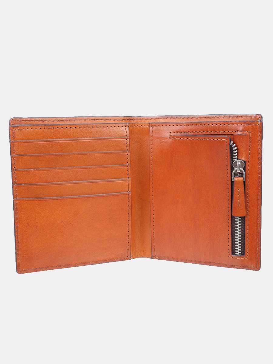 Men's Premium Genuine Leather Long Wallet | Tan Handpainted Patina | RFID Blocking | Slim Bifold Wallet - Image 4