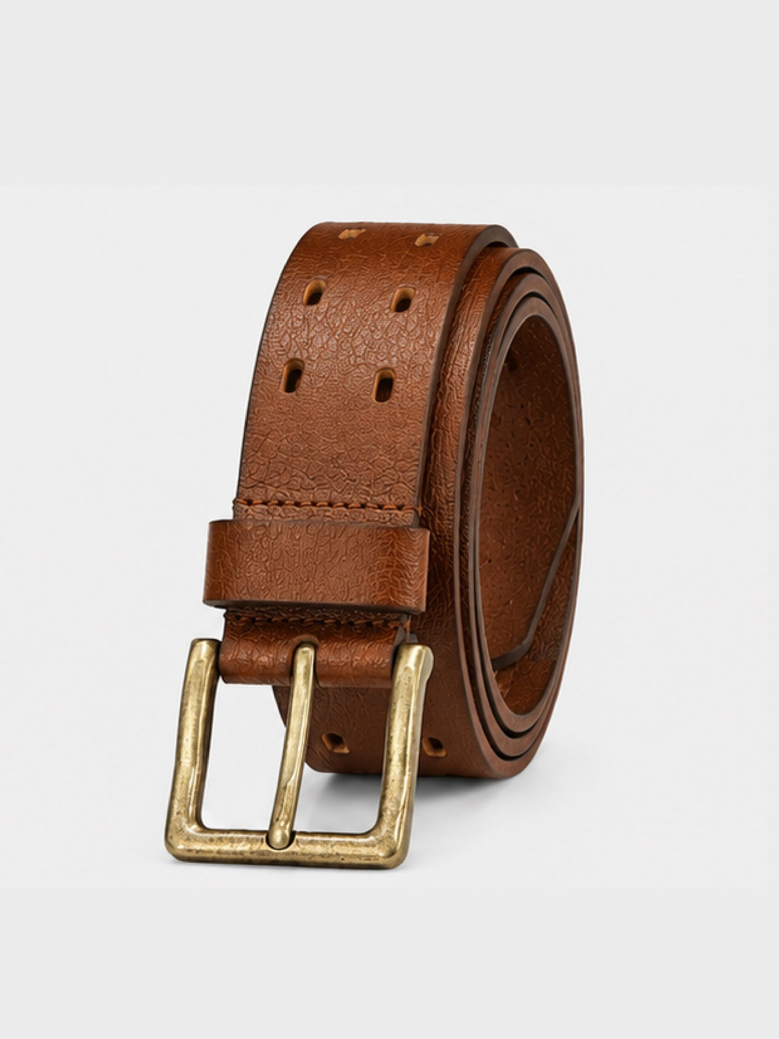 Premium Men's Casual Textured Belt with Pin Buckle | Black, Brown & Tan - Image 2