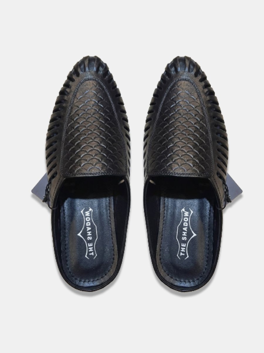 Men Brown Laser Cut Design Back Open Evening Party Ethnic Jutis and Mojaris