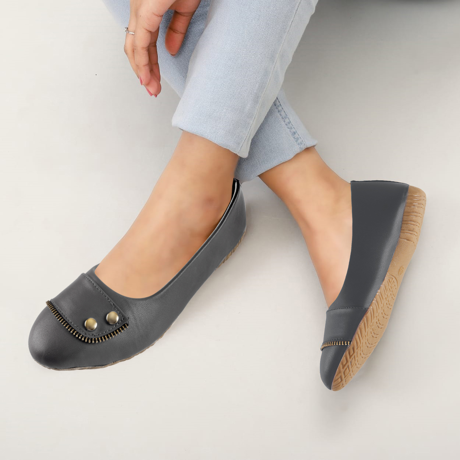 Women's Brown Ballet Flats | Comfortable Slip-On Casual Office Shoes