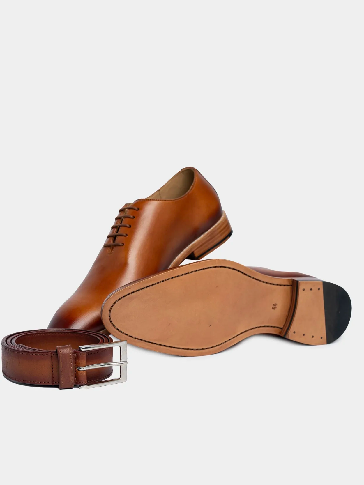 Men's Premium Tan Oxford Leather Shoes | Classic Formal Lace-Up Shoes - Image 5