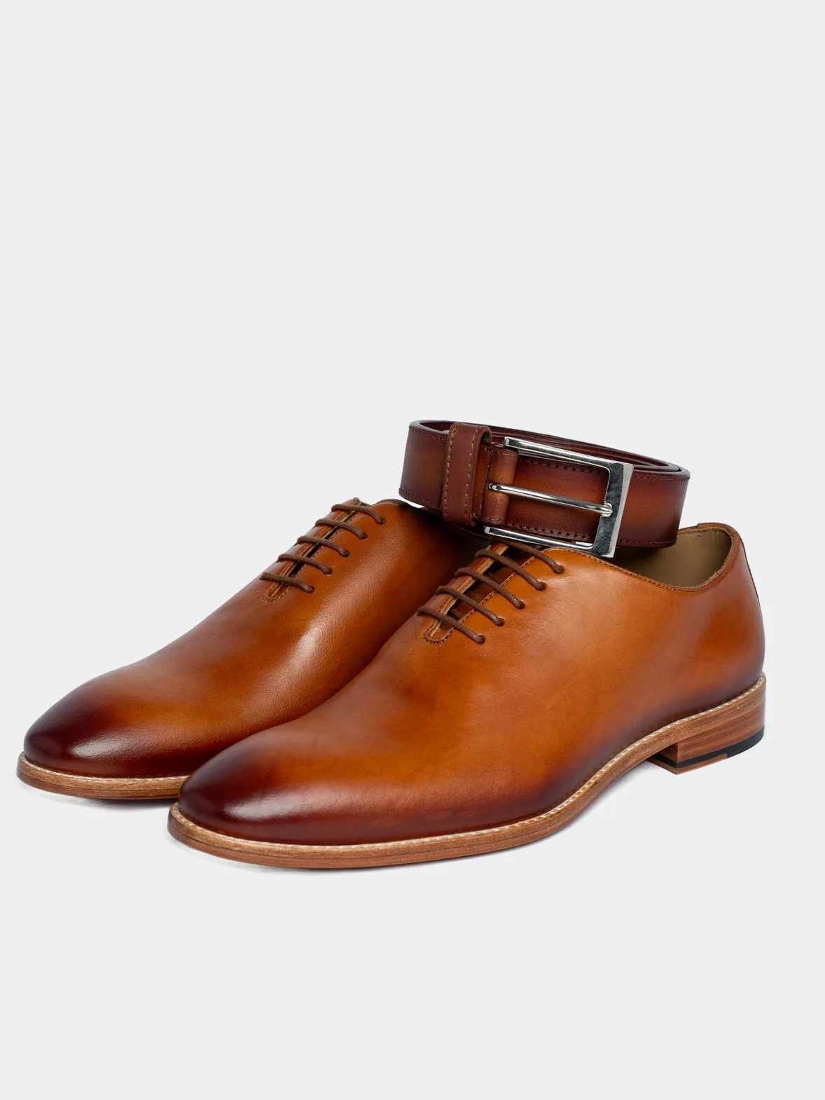 Men's Premium Tan Oxford Leather Shoes | Classic Formal Lace-Up Shoes - Image 4
