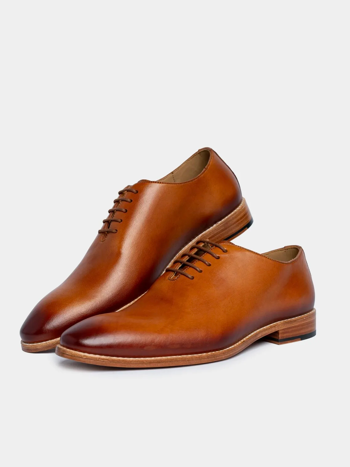 Men's Premium Tan Oxford Leather Shoes | Classic Formal Lace-Up Shoes