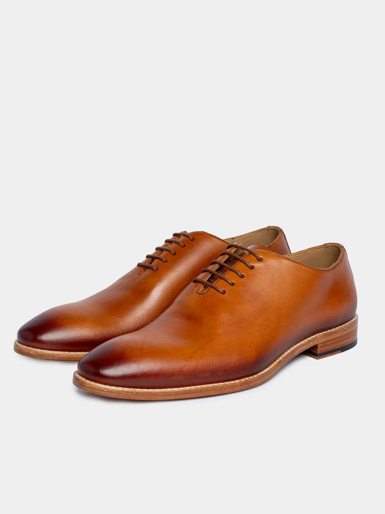 Men's Premium Tan Oxford Leather Shoes | Classic Formal Lace-Up Shoes - Image 8