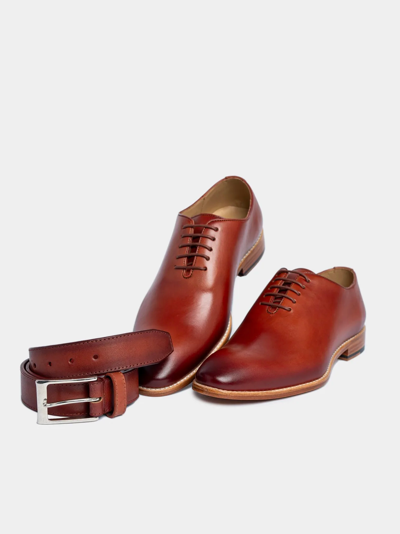 Men's Premium Tan Wholecut Oxford Leather Shoes | Classic Formal Dress Shoes - Image 7