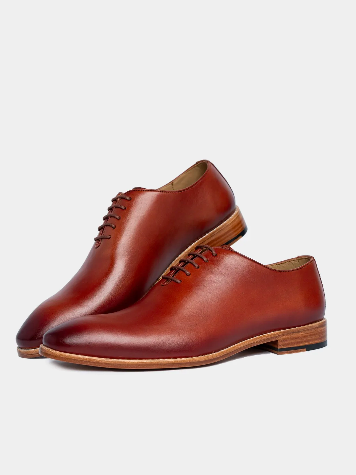 Men's Premium Tan Wholecut Oxford Leather Shoes | Classic Formal Dress Shoes