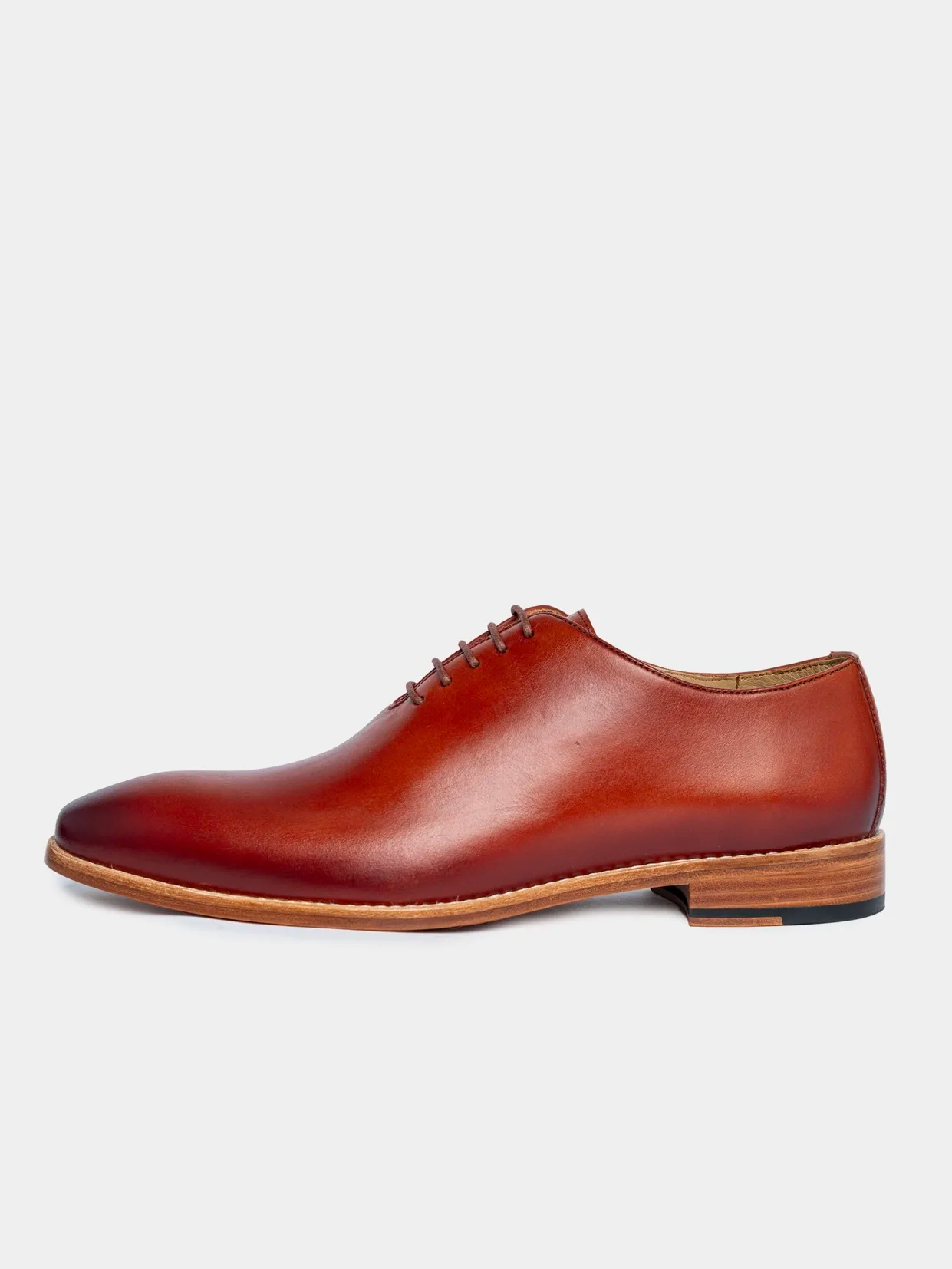 Men's Premium Tan Wholecut Oxford Leather Shoes | Classic Formal Dress Shoes - Image 2