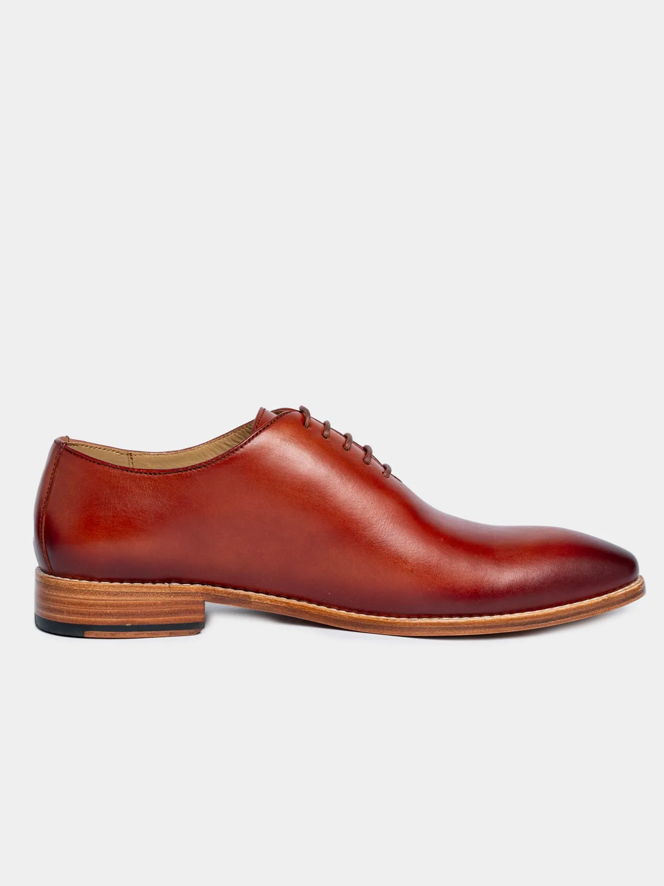 Men's Premium Tan Wholecut Oxford Leather Shoes | Classic Formal Dress Shoes - Image 8