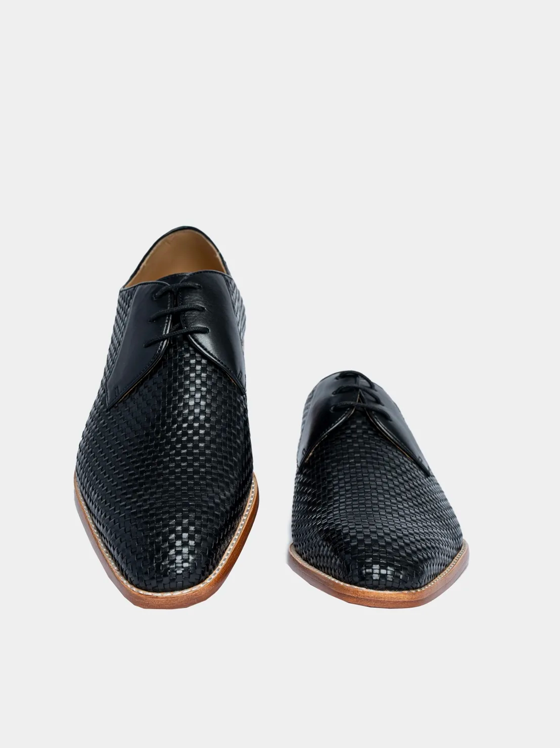 Men's Premium Black Woven Leather Derby Shoes | Classic Formal Lace-Up Shoes - Image 7