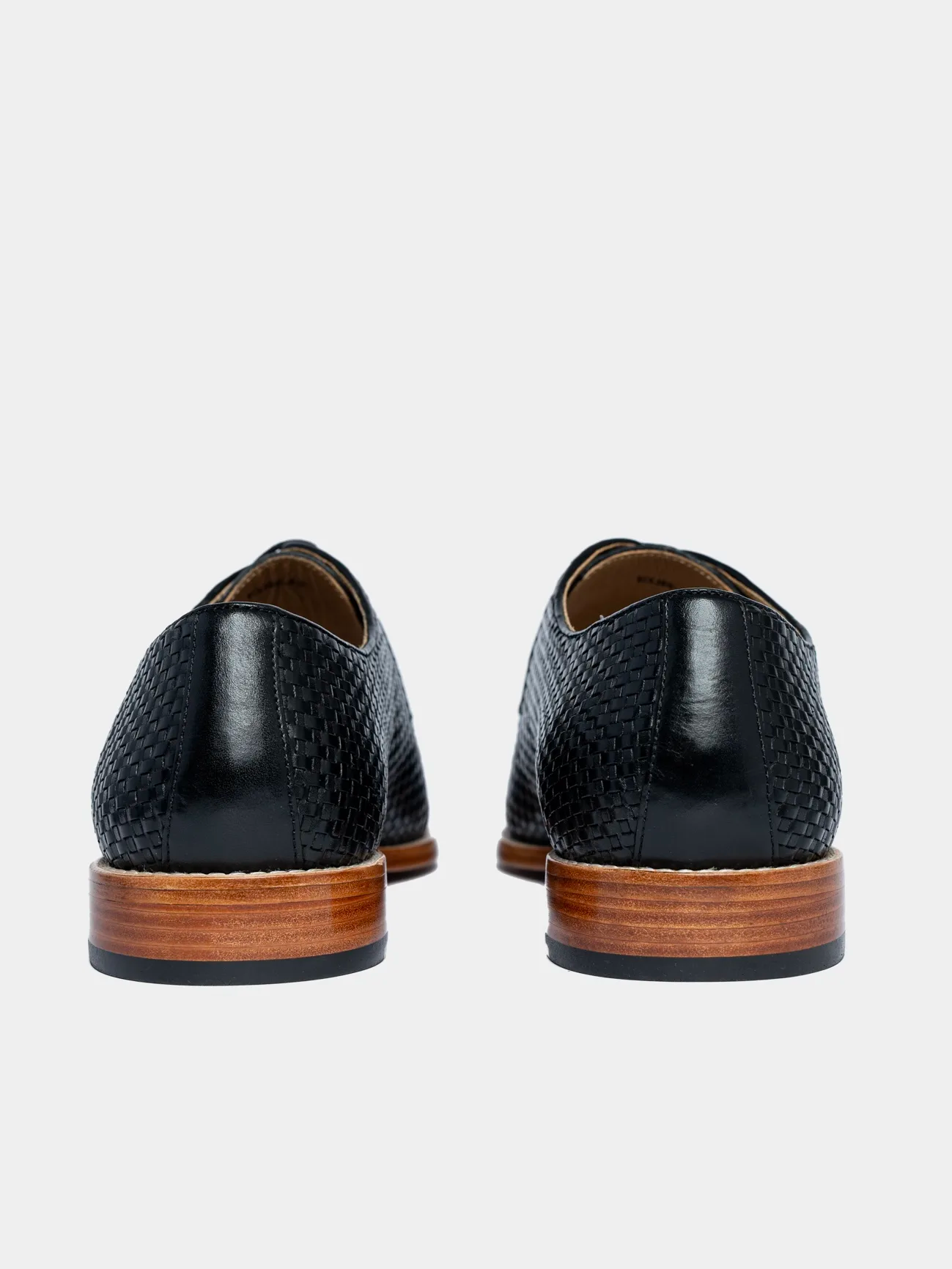 Men's Premium Black Woven Leather Derby Shoes | Classic Formal Lace-Up Shoes - Image 3