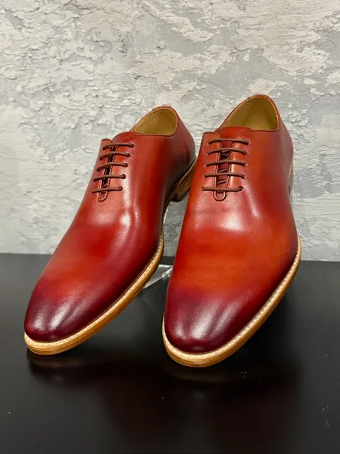 Men's Premium Tan Wholecut Oxford Leather Shoes | Classic Formal Dress Shoes - Image 9
